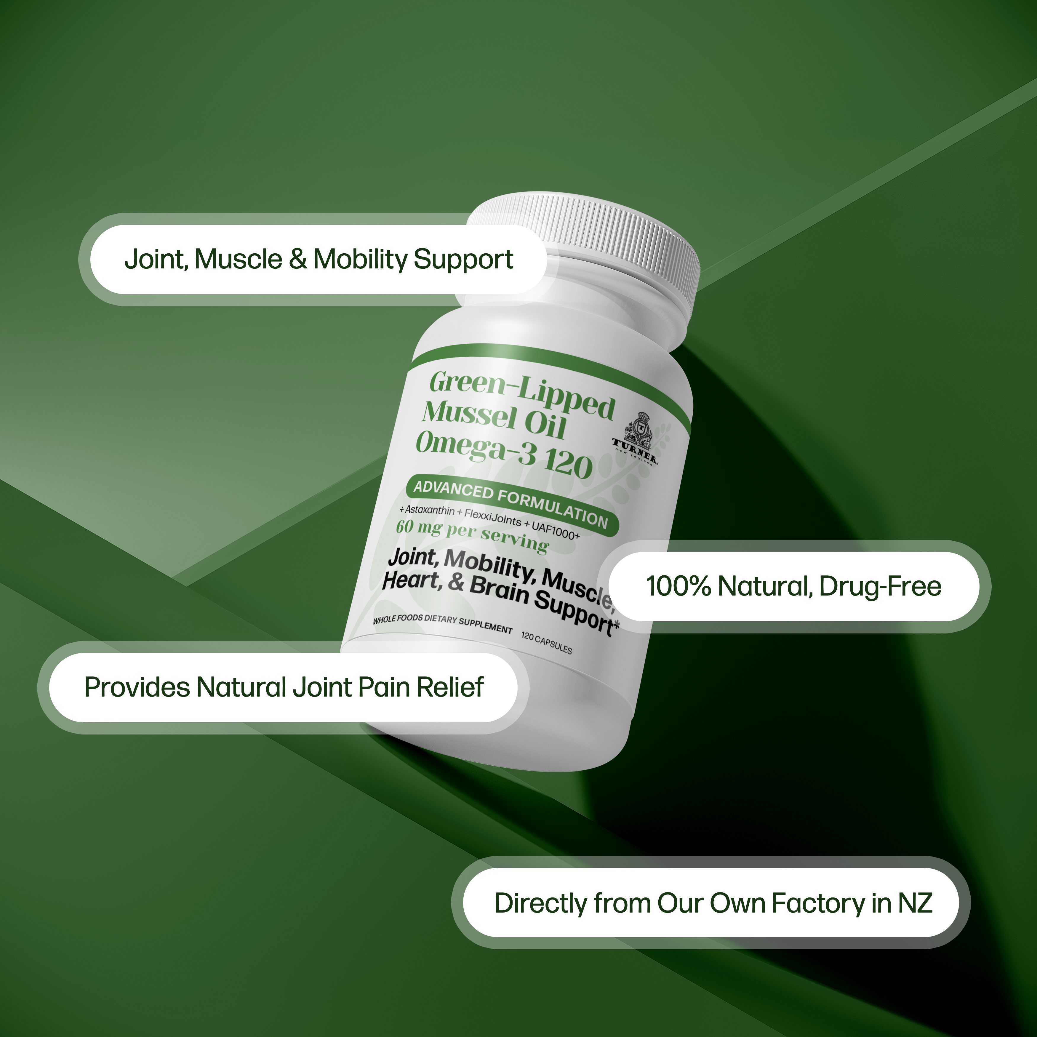 Green-Lipped Mussel Oil 120, TURNER New Zealand,