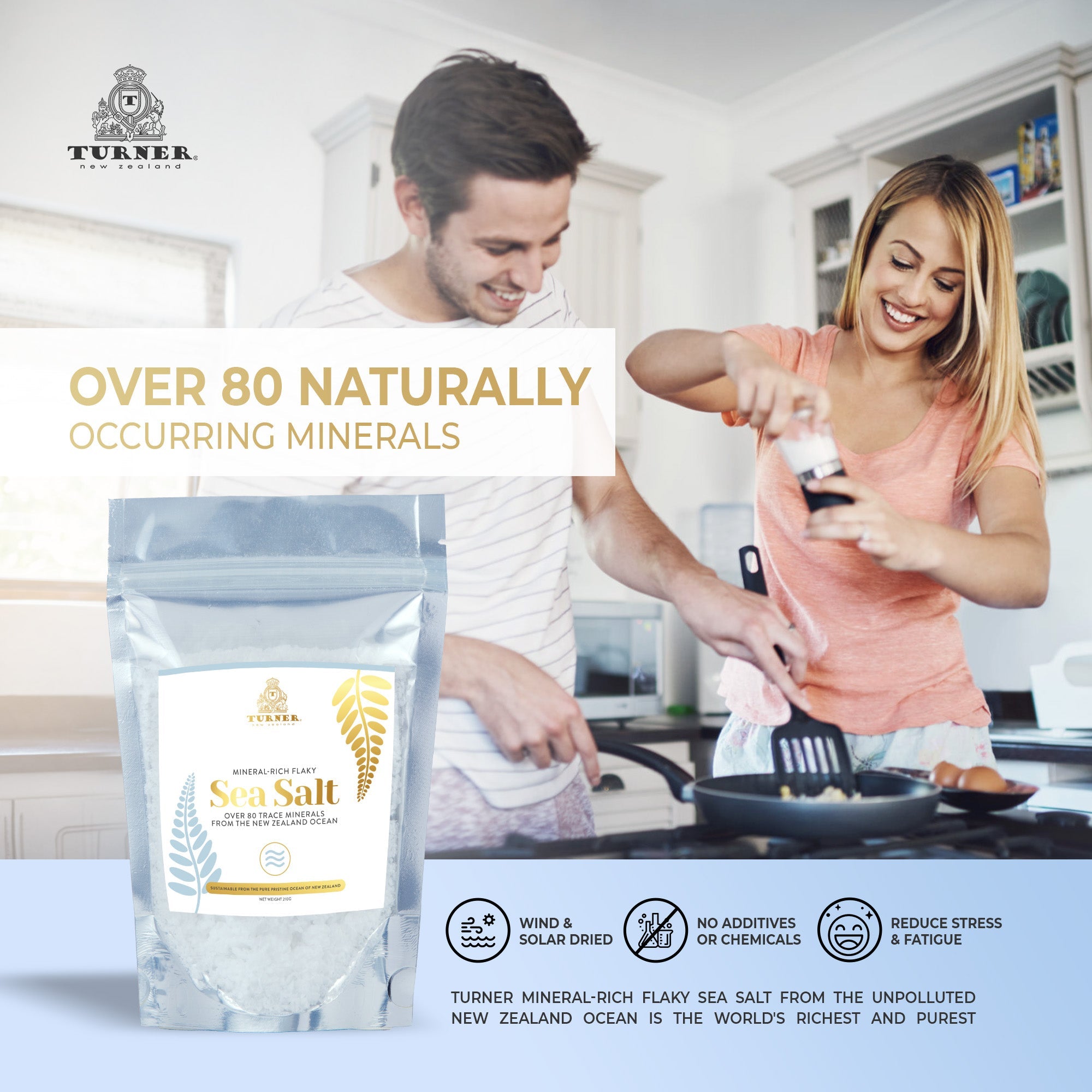 Mineral-Rich Flaky Sea Salt Pouch, TURNER New Zealand,