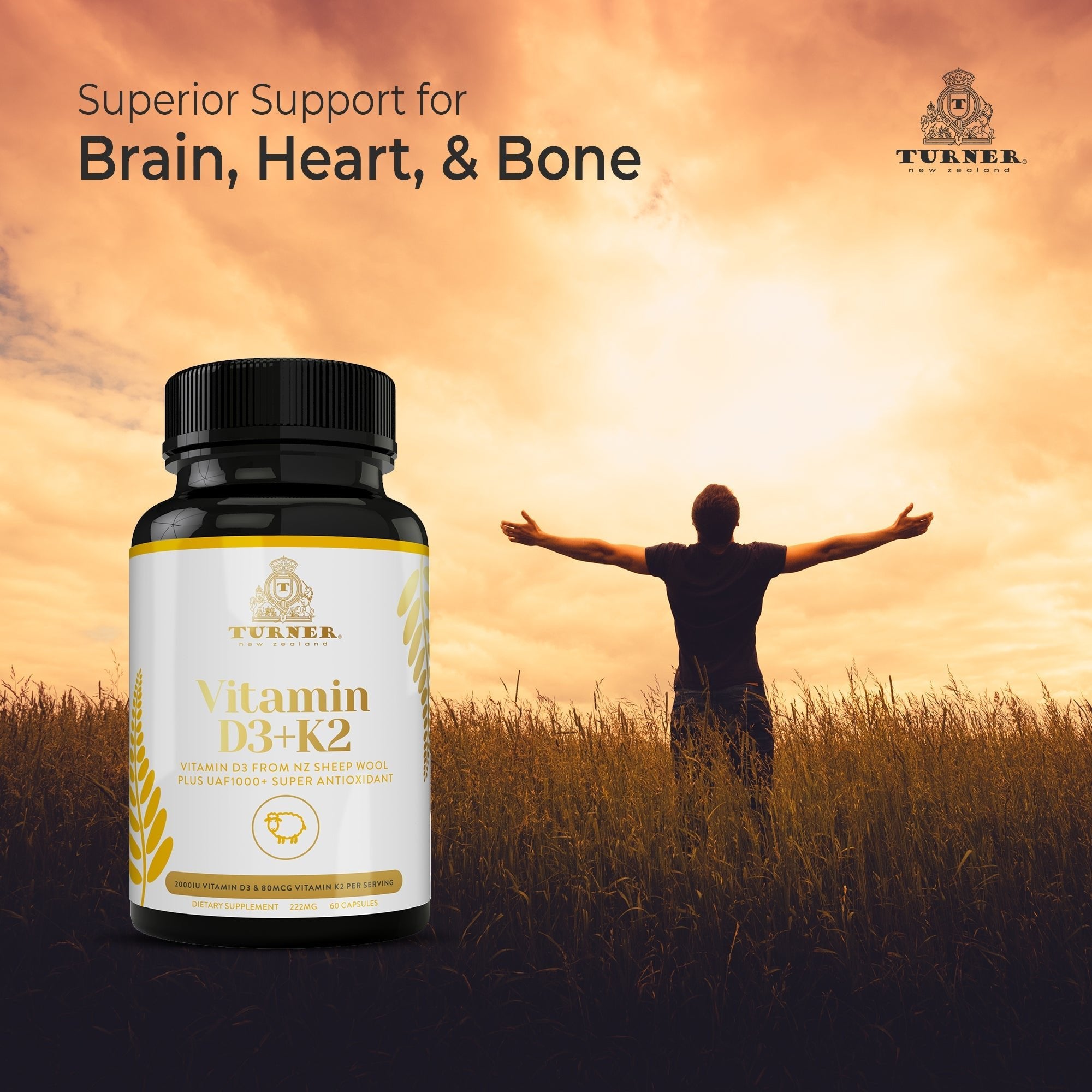 Vitamin D3+K2, TURNER New Zealand,