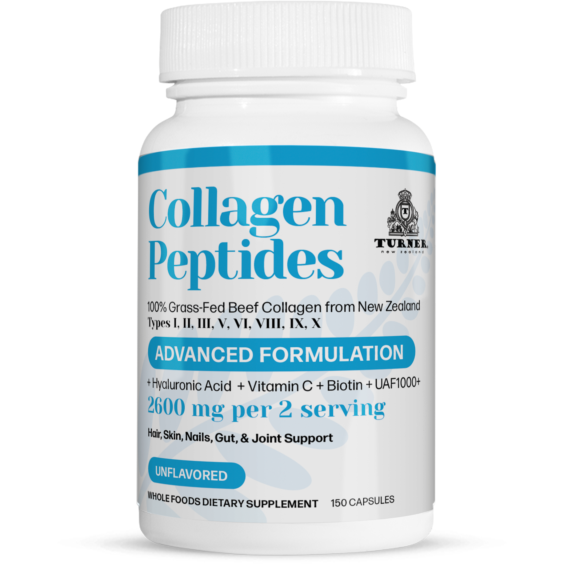 Collagen Peptides Capsules Advanced Formulation, TURNER New Zealand, 